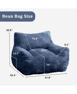 Oversized Bean Bag Chair for Adults with Armrests, Corduroy Sofa Seat for Living Room, Bedroom or Dorm