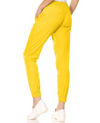 Plus Size Leah 5-Pocket Stretch Cargo Jogger Scrub Pants Yellow 3X Large