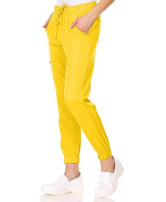Plus Size Leah 5-Pocket Stretch Cargo Jogger Scrub Pants Yellow 3X Large