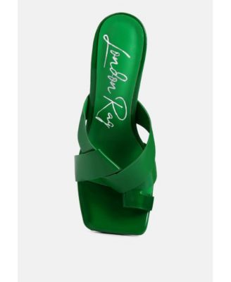 Womens Snatched Intertwined Toe Ring Heeled Sandals