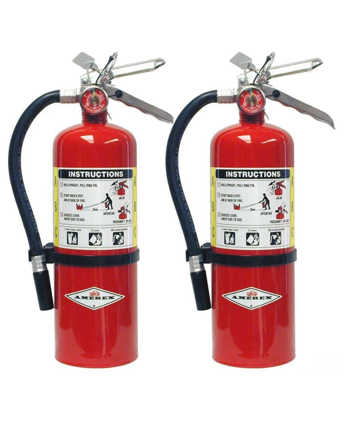 B402, 5lb Abc Dry Chemical Fire Extinguisher with Aluminum Valve, Includes Wall Bracket, Pack of 2