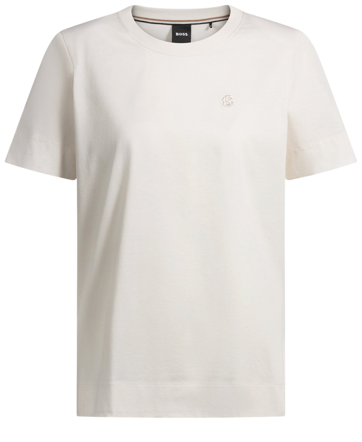 Hugo Boss Boss By  Women's Mercerized Cotton T-shirt In Open White