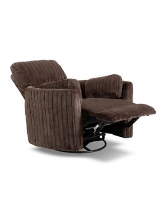 41" Jorvien Modern Chenille Power Swivel Glider Recliner with Pillows
