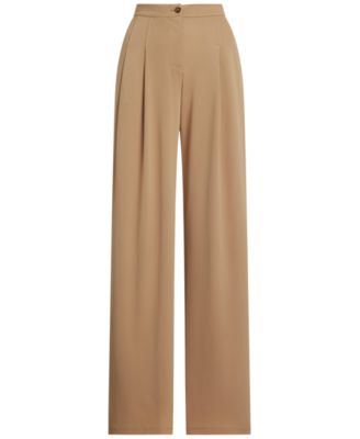 Women's Pleated Stretch Jersey Wide-Leg Pants, Regular & Petite