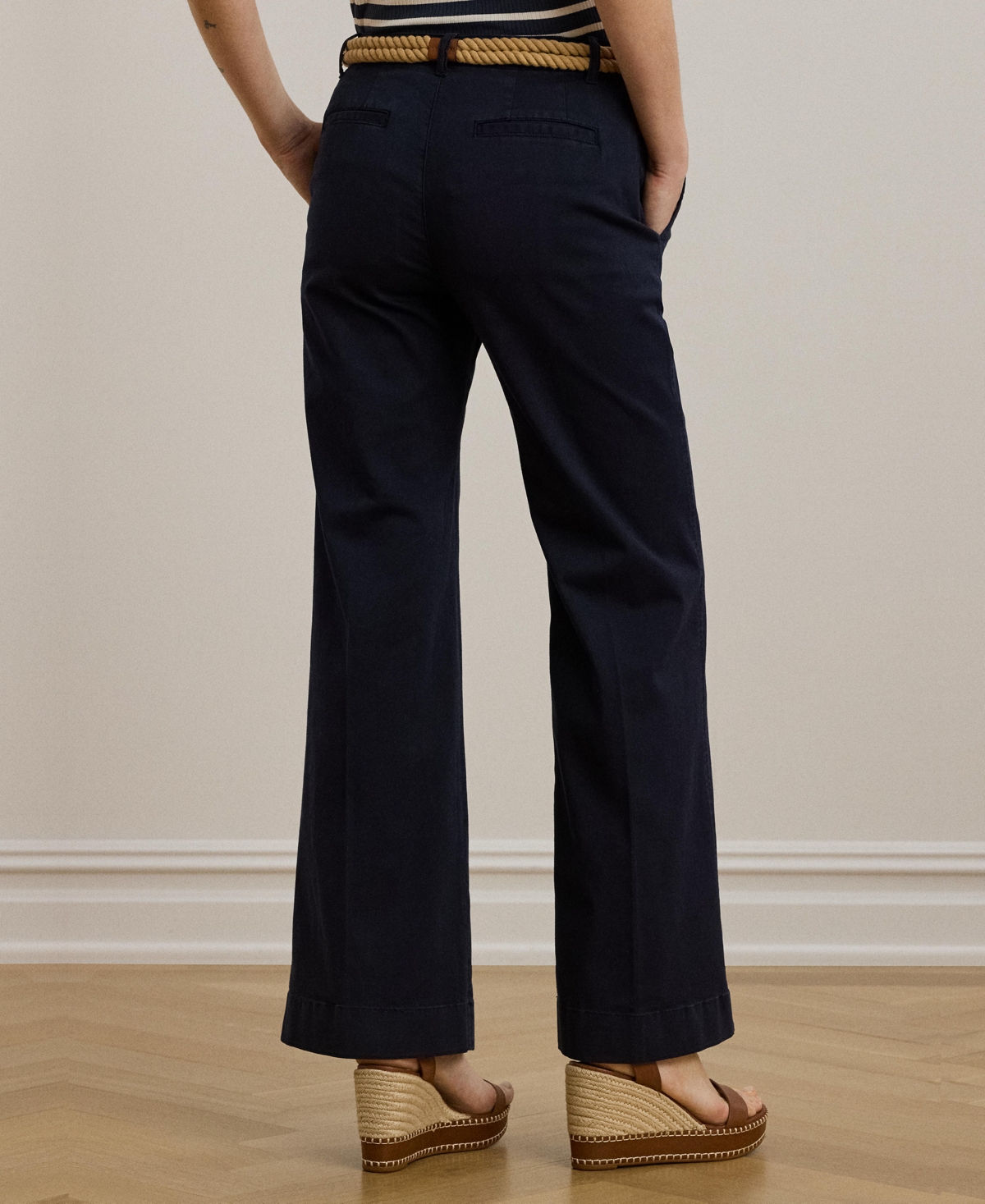 Shop Ralph Lauren Women's Stretch Cotton Chino Flare Pants