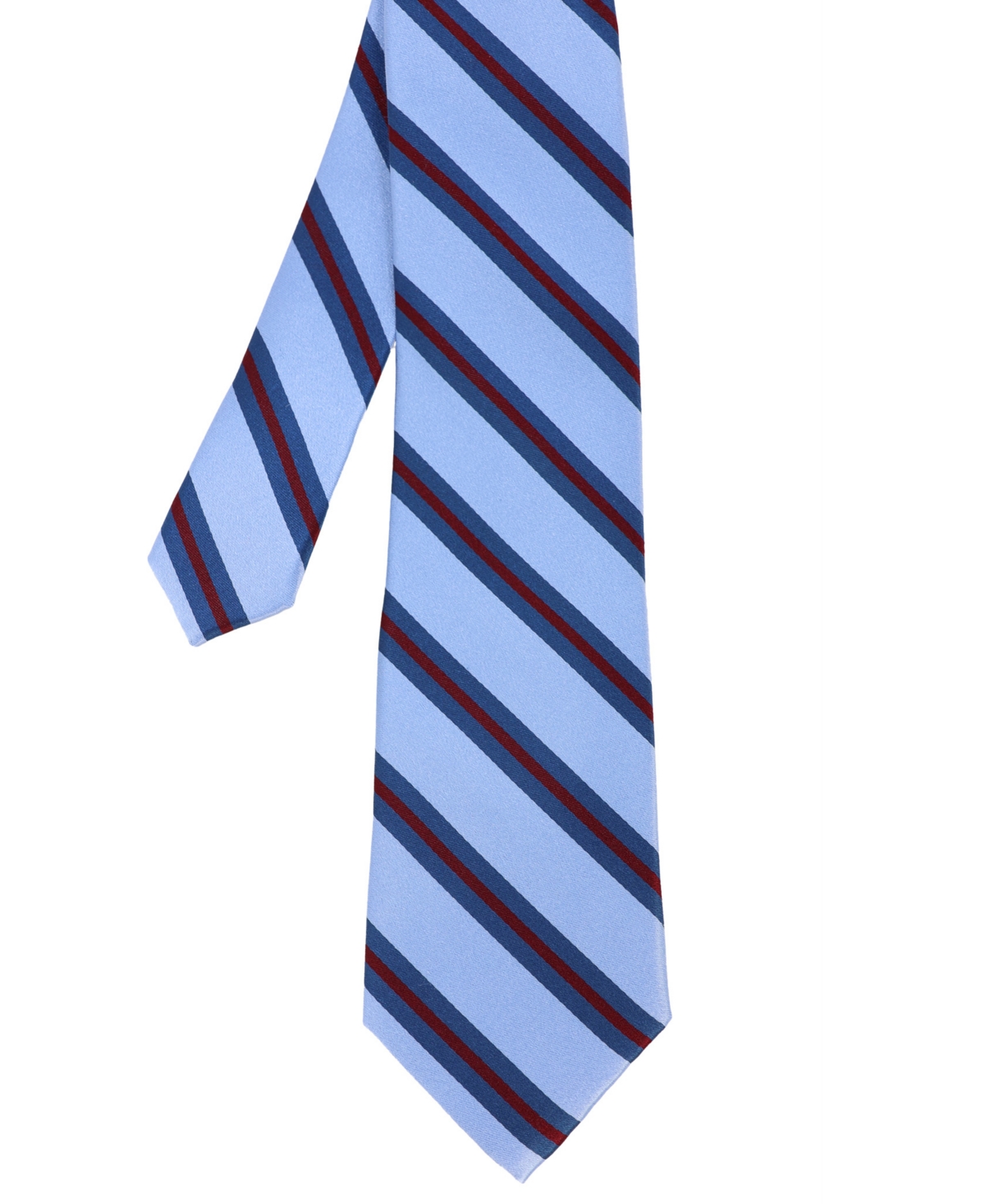 Men's Stripe Silk Tie - Pale Blue Burgundy