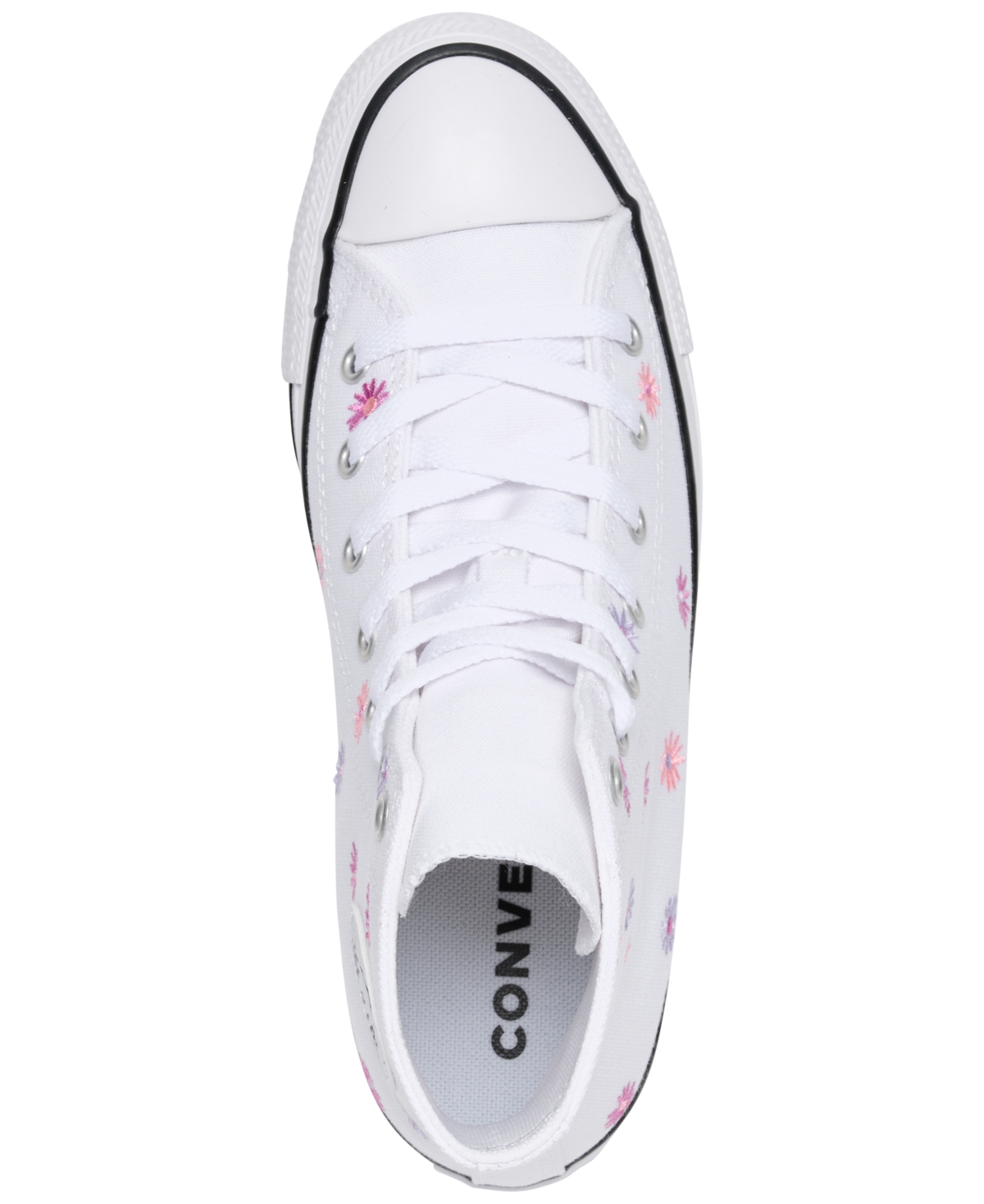 Shop Converse Big Girls Chuck Taylor All Star Florals High Top Casual Sneakers From Finish Line In White,jellyfish