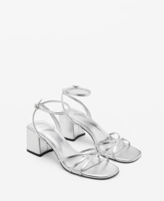 MANGO - Women's Crossed Strap Heeled Sandals