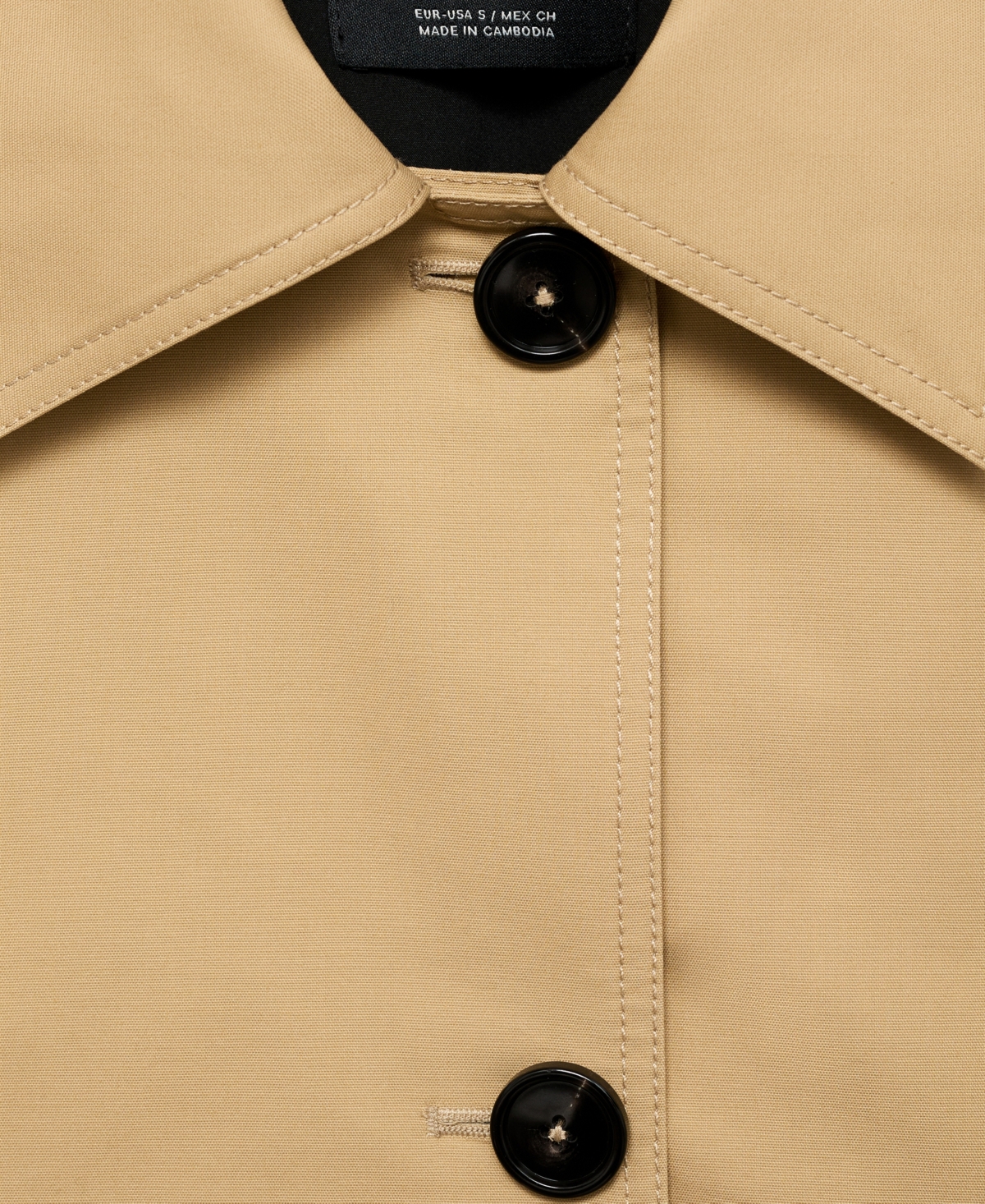 Mango Crop Cotton Trench Coat In Medium Brown