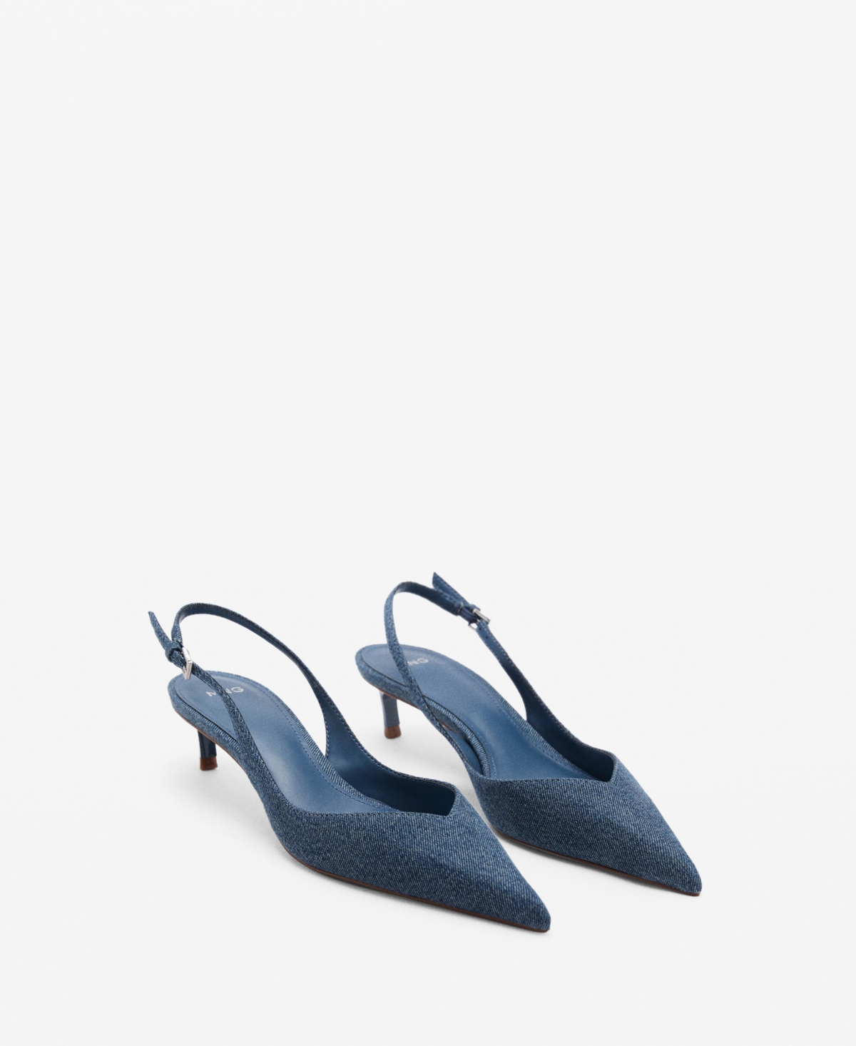 Mango Women's High-Heeled Denim Shoes - Blue