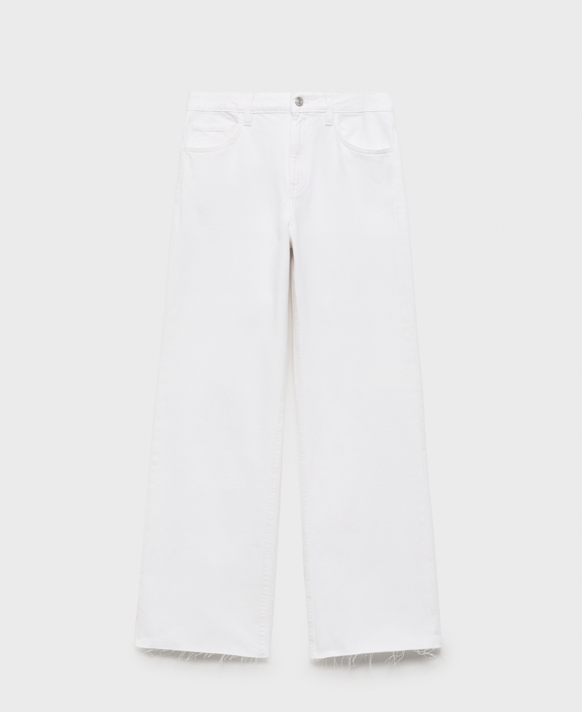 Shop Mango Women's Danila Wide Leg High-rise Jeans In White