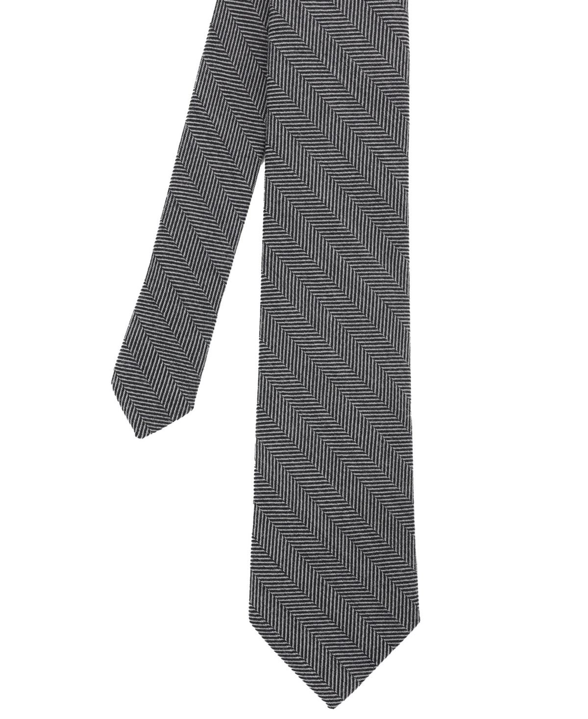 Men's Textured Silk Tie - Charcoal Black