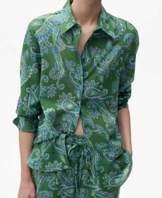 MANGO - Women's Paisley Cotton Shirt
