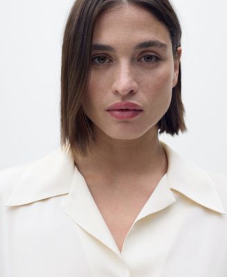 Women's Short-Sleeved Satin Shirt