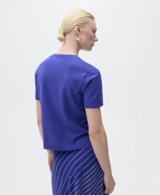 Women's Short-Sleeved Fine-Knit Sweater