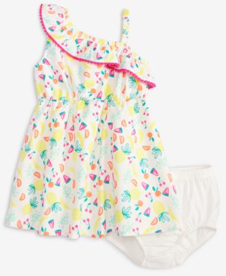First Impressions - Baby Girls Fruit Toss Printed Dress & Bloomer, 2 Piece Set