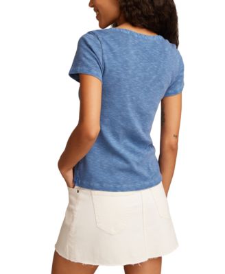 Women's Cotton Cutwork Henley Tee