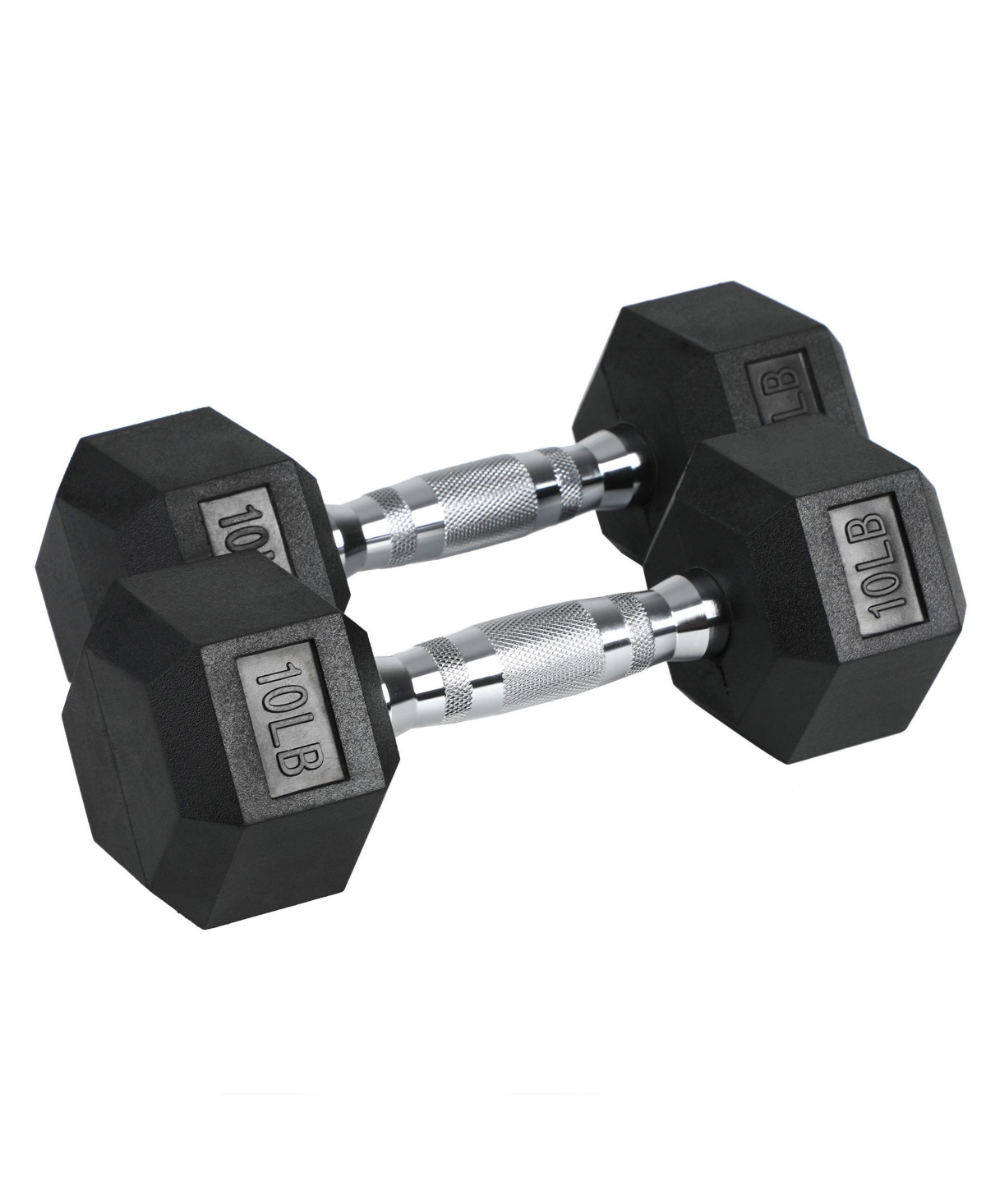Iron Hexagonal Cast Home Exercise Dumbbell Free Weight, 10 Pounds
