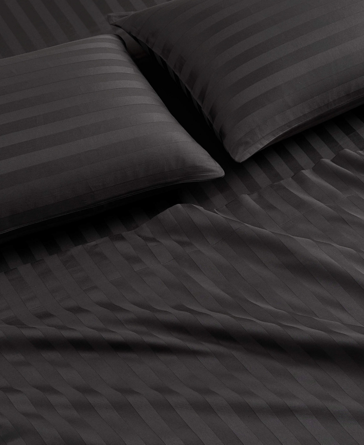 Juicy Couture Royal Dreams Damask Stripe 300-thread Count Sateen Cotton 4-pc. Sheet Set, King In Jet Black