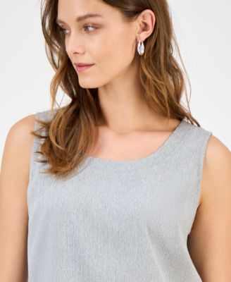 Women's Textured Scoop-Neck Sleeveless Top