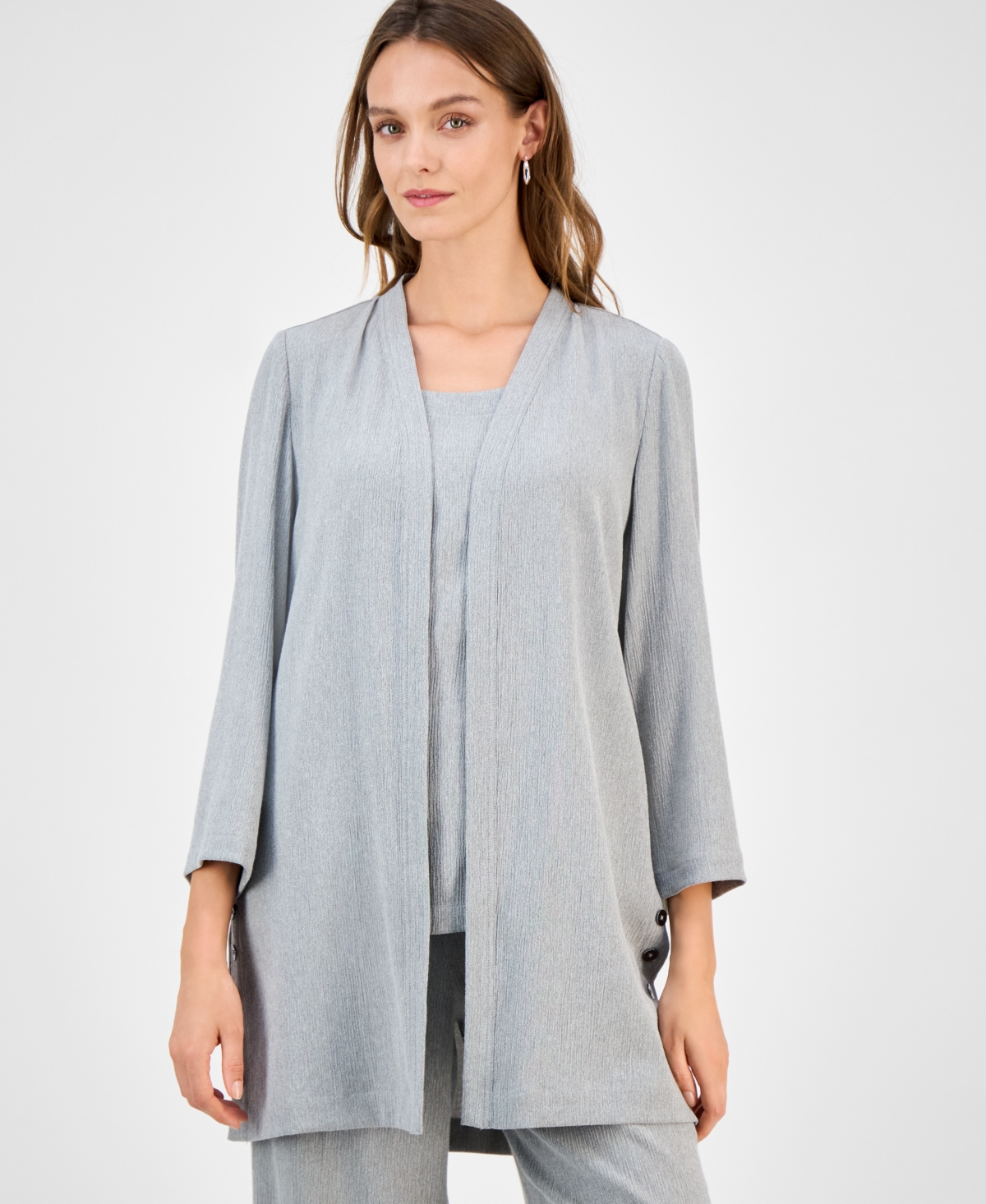 Kasper Women's 3/4-sleeve Open-front Jacket