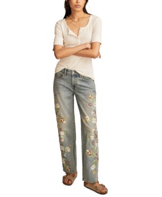 Lucky Brand - Women's The Baggy Embroidered Jeans