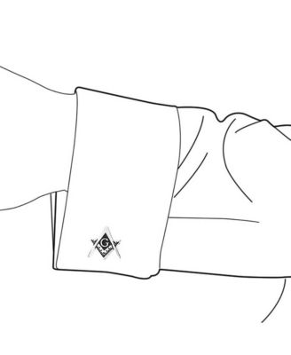 Set of 2 Freemasons Compass Symbol Shirt Cufflink Black Enamel Gold Plated