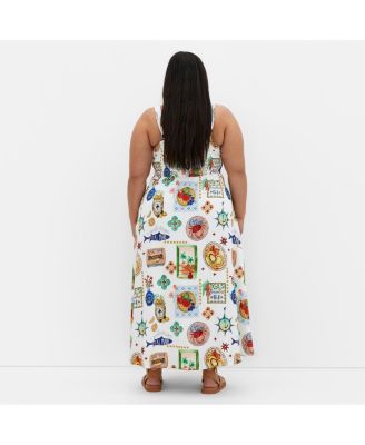 Plus Size Capria Print Maxi Dress