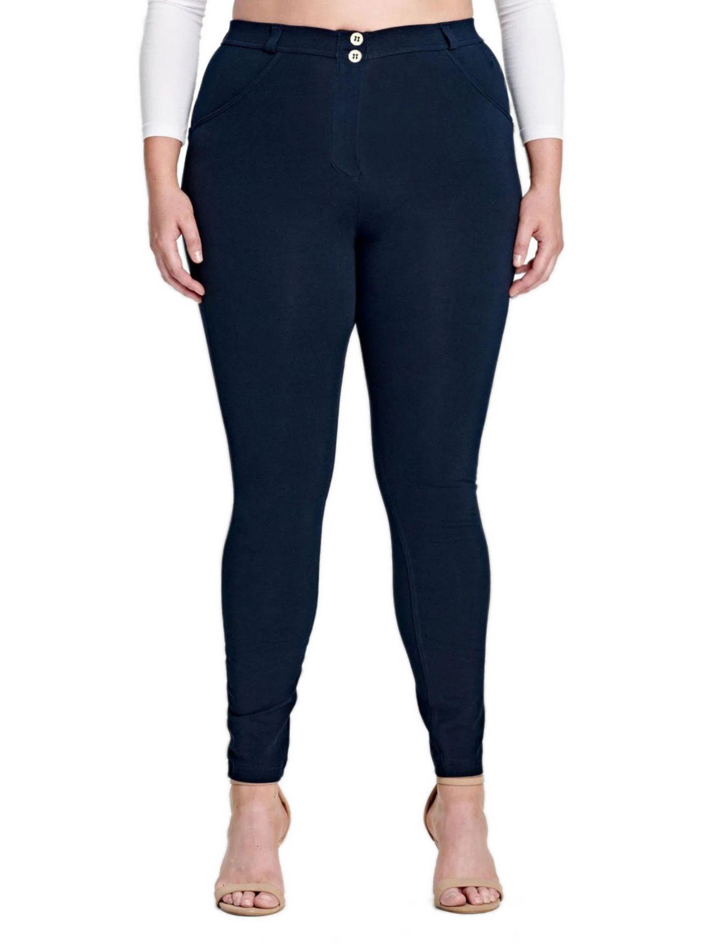 Женские брюки Freddy Curvy High-Rise Sculpting Skinny, цвет: Тёмно-синий — фото 1