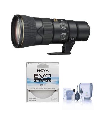 500mm f/5.6E PF ED AF-S NIKKOR VR Lens, Bundle with Hoya 95mm Evo Antistatic UV Filter, Cleaning Kit
