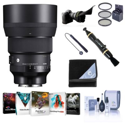 85mm f/1.4 DG DN ART Lens for L Mount, Bundle with ProOptic 77mm Filter Kit, PC Software Kit, Cleaning Kit, Lens Wrap, Flex Lens Shade, Lens Cap