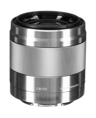 E 50mm f/1.8 OSS Lens for Sony E, Silver, Bundle with 49mm Filter Kit, Cleaning Kit