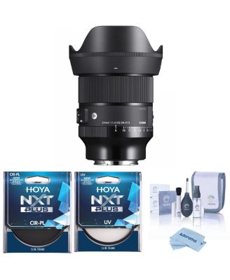 24mm f/1.4 DG DN Art Lens for Sony E, Bundle with Hoya 77mm UV and CPL Filters