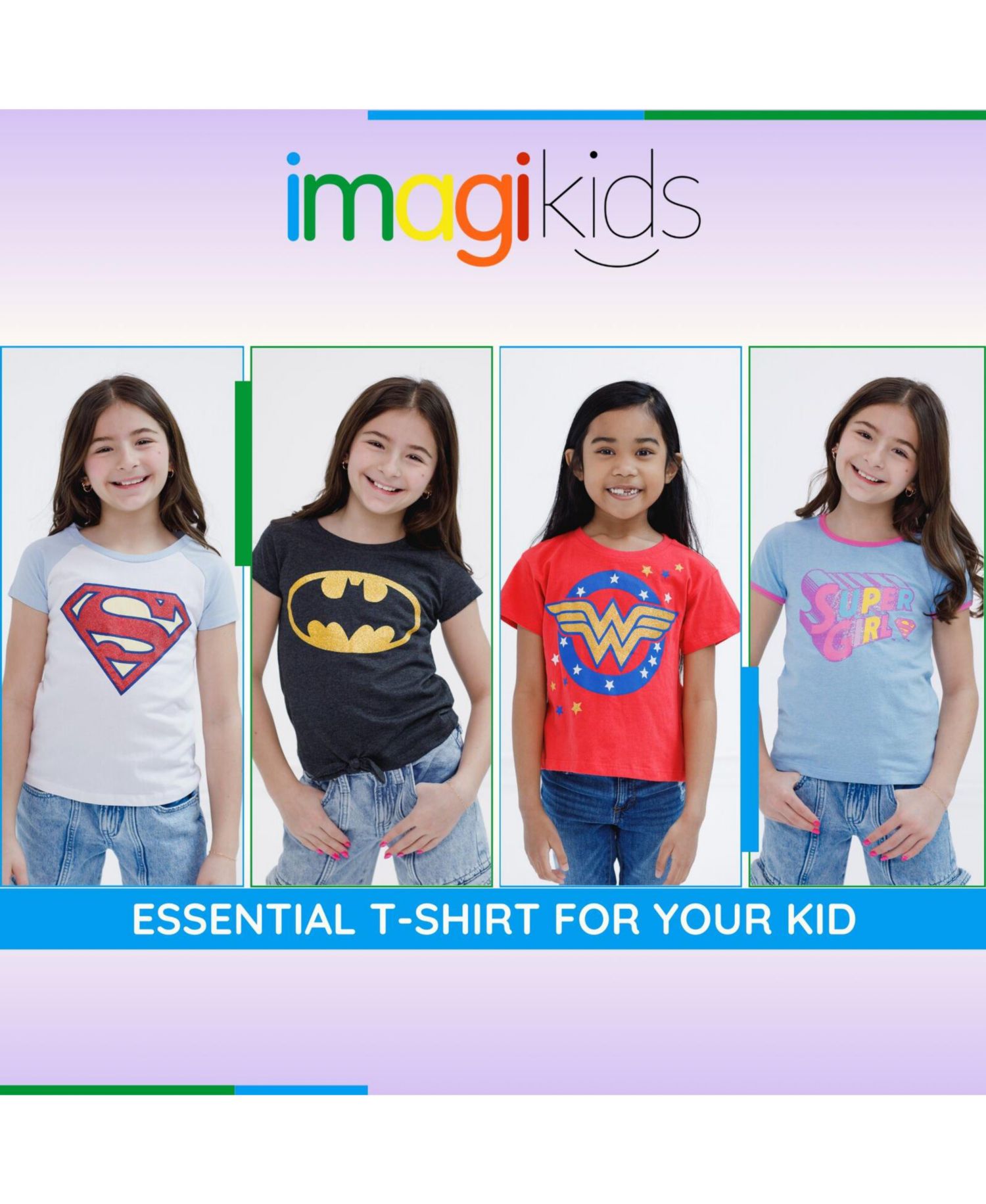 Little Girls Glitter Graphic T-Shirt