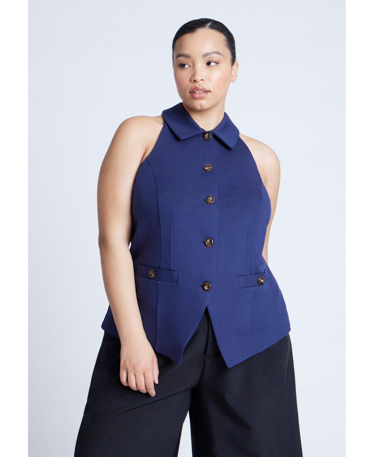 Women's Halter Vest Top - Maritime blue