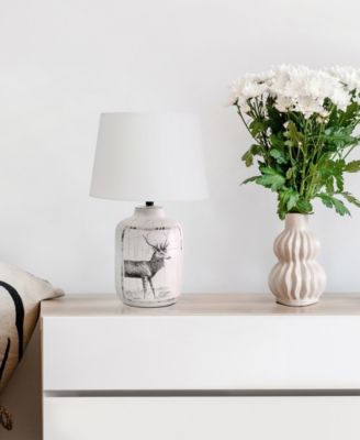 17.8" Ceramic Vintage Farmhouse Accent Table Lamp