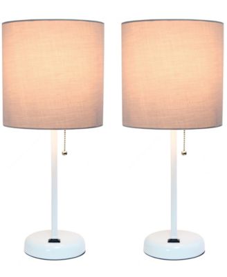 19.5" Metal Oslo Contemporary Bedside Duo Table Lamp Set