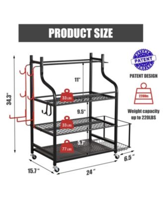 3- Tier Yoga Mat Home Gym Storage Rack, Large Capacity Dumbbell Rack for Home