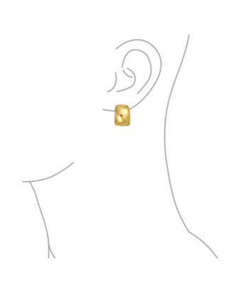 Set of 2 Huggie Shrimp Half Hoop Clip-On Earrings for Non-Pierced Gold Plated