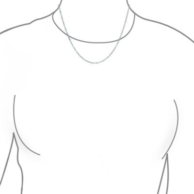 Set of 2 Thin 50 Gauge Sterling Silver Figaro Chain Necklace 20 Inch and 24 Inch