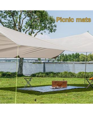 Aluminum Foil Foldable Picnic Blanket, Ultralight Ground Sheet Mat, Waterproof Camping Tarp, Foldable Sleeping Pad for Outdoor Picnic