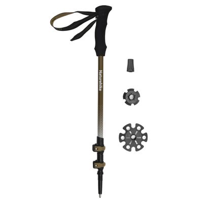 1pc Trekking Pole Carbon 169g, Adjustable Ultra-Lightweight Hiking Sticks Unisex Walking Stick with Accessories for Outdoor,Soil Brown