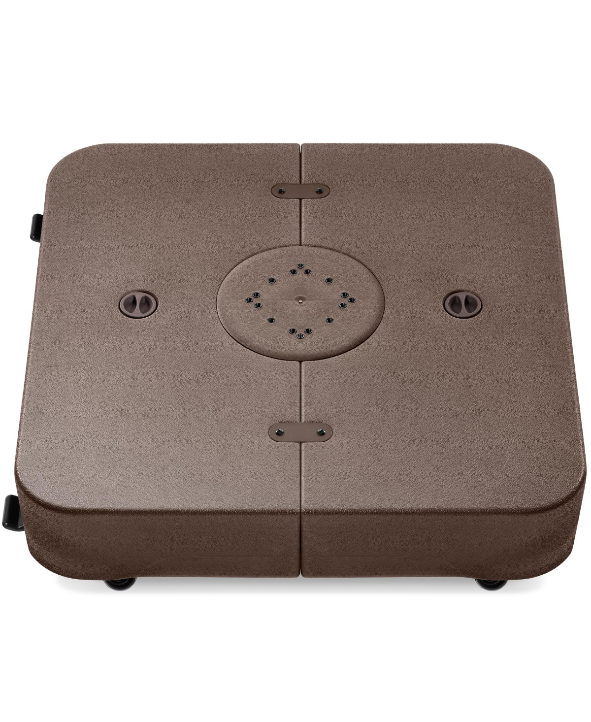 Heavy-Duty Outdoor Cantilever Base Stand w/ Wheels, Locks, Fillable 330lb Capacity - Brown