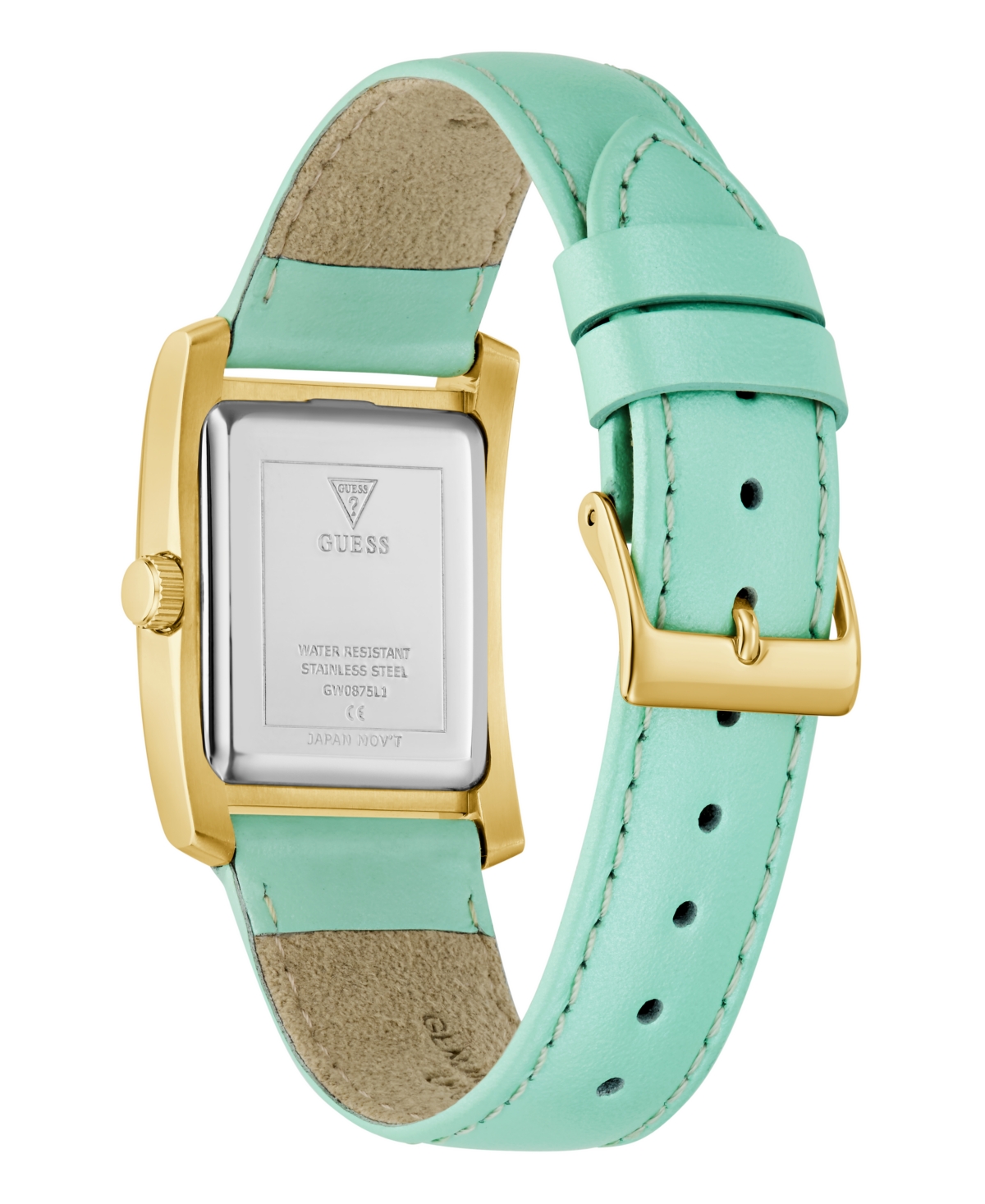 Guess Women's Analog Green Leather Watch, 27mm In Green