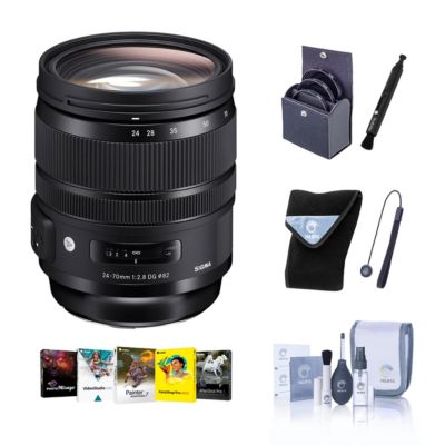 24-70mm F2.8 DG OS HSM Art Lens for Nikon   DSLR Cameras (576955) - Bundle with 82mm Filter   Kit, Lens Wrap, Corel Mac Photo/Video