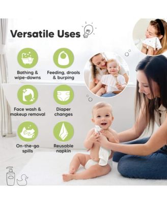 6-Pack Cami Baby Washcloths for Newborn, Cotton Face Wash Cloths for Babies, Soft & Absorbent Baby Bath Towels