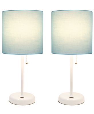 19.5" Metal Oslo Contemporary Bedside Duo Table Lamp Set