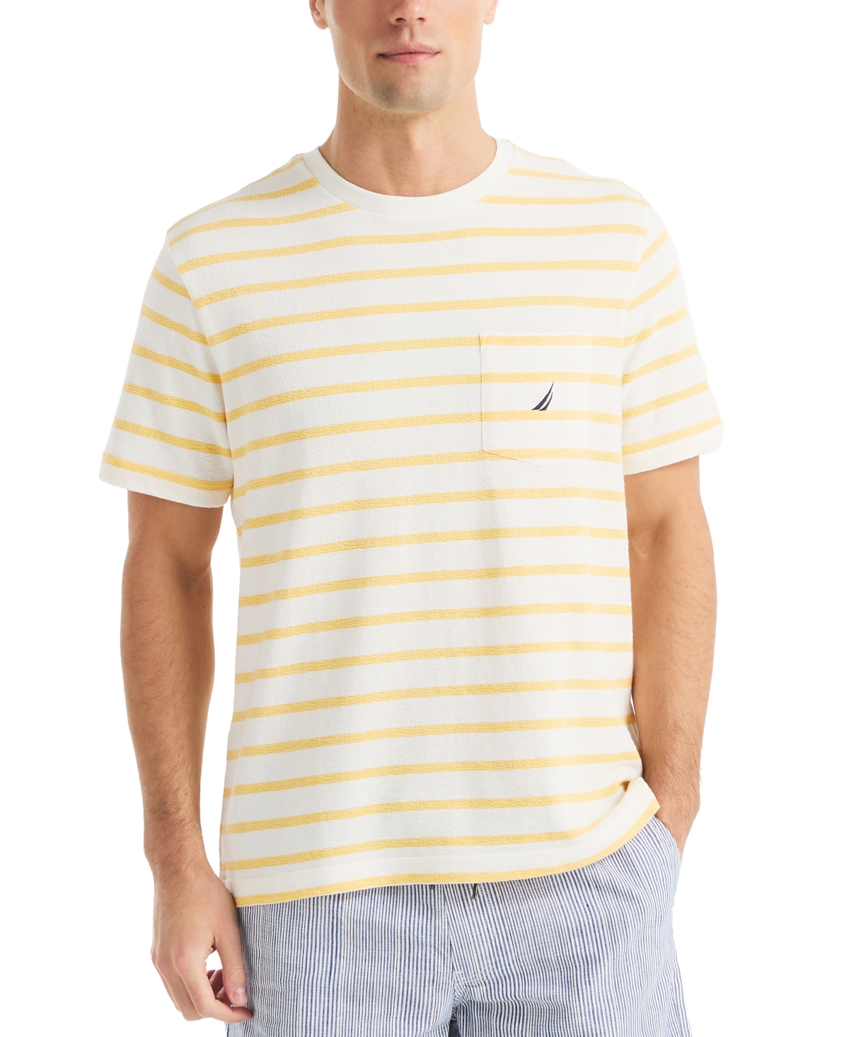 Men's Stripe Crewneck T-Shirt - Navy Seas