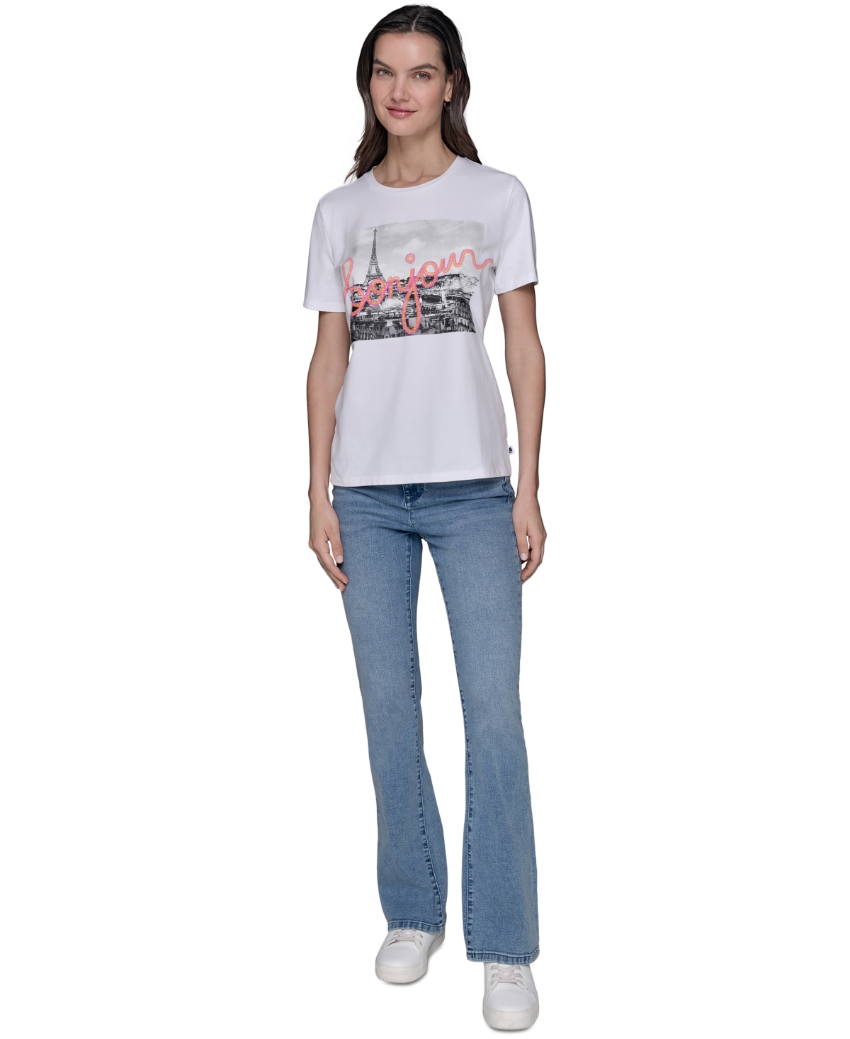 KARL LAGERFELD PETITE BONJOUR GRAPHIC PARIS T-SHIRT 