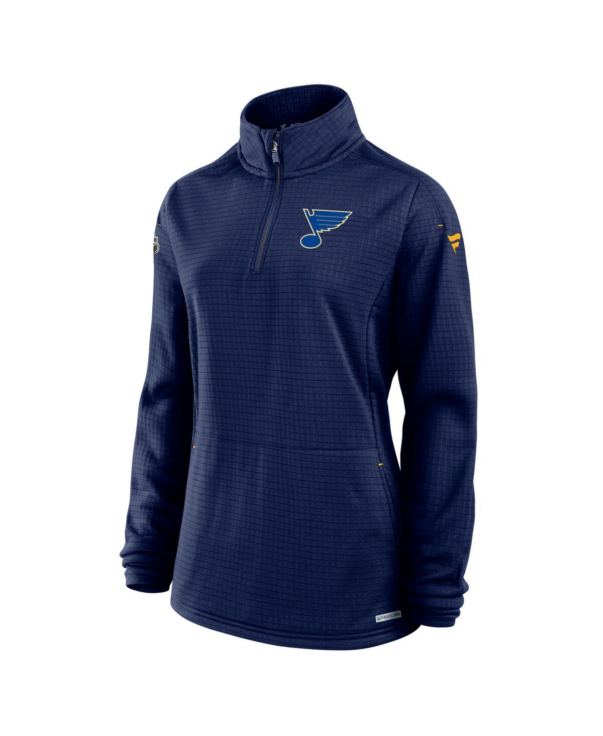 Fanatics Women's Navy St. Louis Blues Authentic Pro Rink Lightweight Quarter-zip Pullover Top In Navy